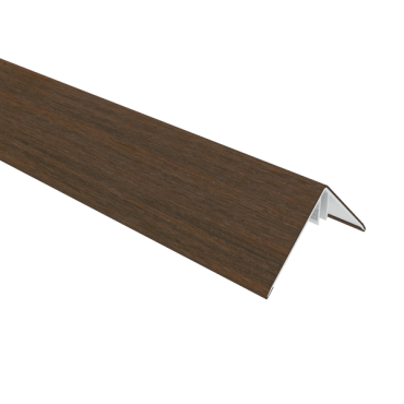 NewTechWood aluminium co-extrusie hoekprofiel rhombus t.b.v. wand bekleding, 6 x 6 x 300 cm, Ipe.