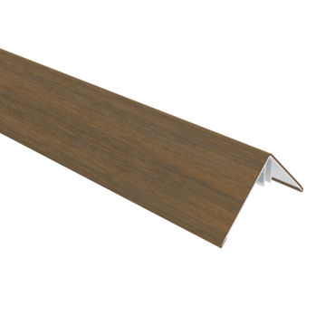 NewTechWood aluminium co-extrusie hoekprofiel rhombus t.b.v. wand bekleding, 6 x 6 x 300 cm, Teak.