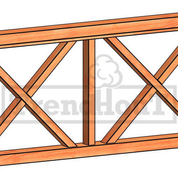 Veranda kruis 1630x700mm onbehandeld hekwerk B