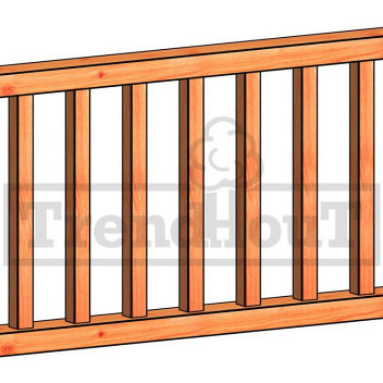 Veranda spijlen 1630x700mm onbehandeld hekwerk B