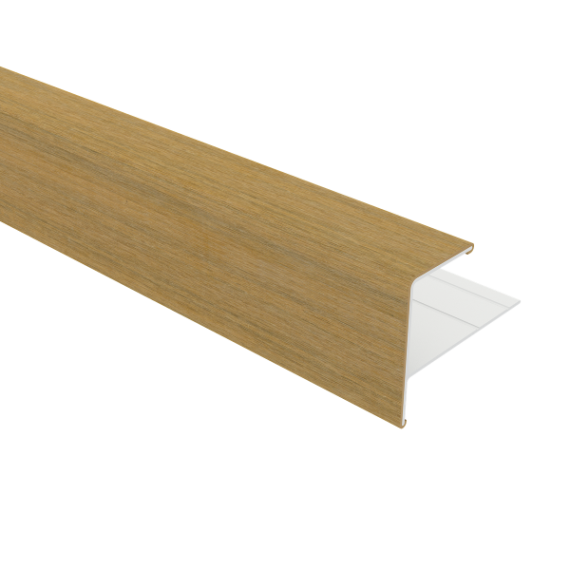 NewTechWood aluminium co-extrusie eindprofiel rhombus t.b.v. wand bekleding, 5 x 5 x 300 cm, Red Cedar.