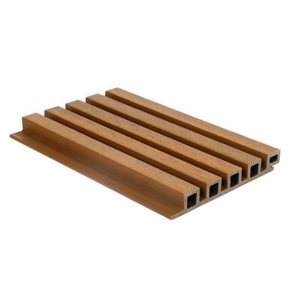 NewTechWood composiet co-extrusie wand bekleding castellation 25 profiel, 2,5 x 19,6 x 290 cm, Red Cedar.