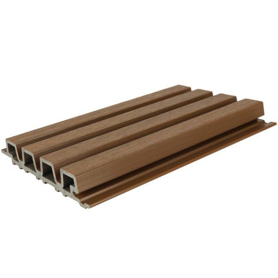 NewTechWood HKC co-extrusie castellation PRO35 gevelbekleding, 3,3 x 21,5 x 230 cm, Teak.