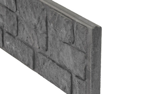 Betonplaat Romeins rotsmotief 4,8 x 26 x 184 cm, antraciet ongecoat