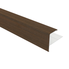 NewTechWood aluminium co-extrusie eindprofiel rhombus t.b.v. wand bekleding, 5 x 5 x 300 cm, Ipe.